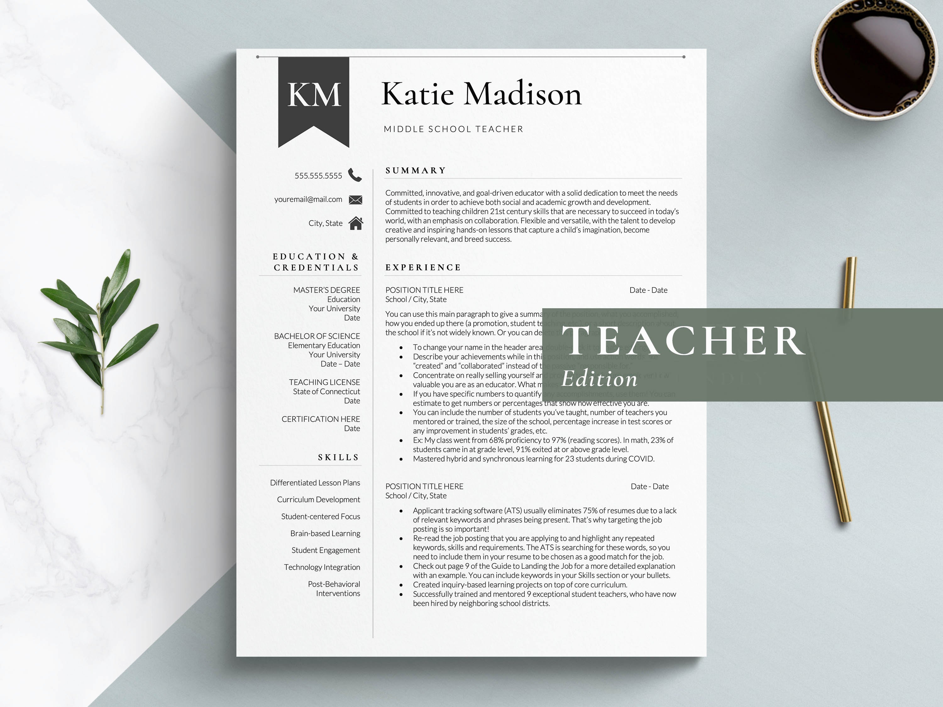 Elementary School Teacher Resume Template Google Docs