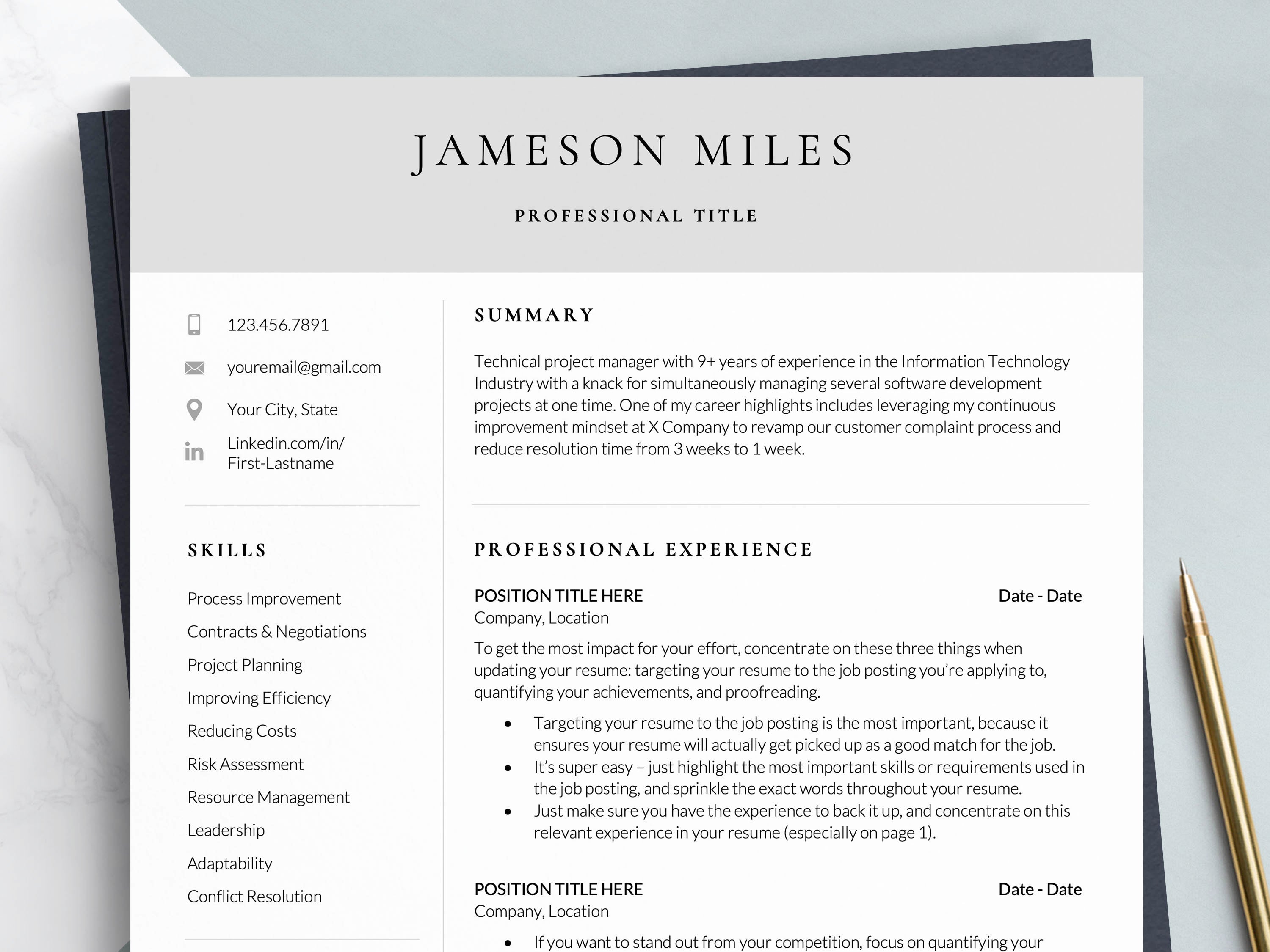 Account Executive Resume Template