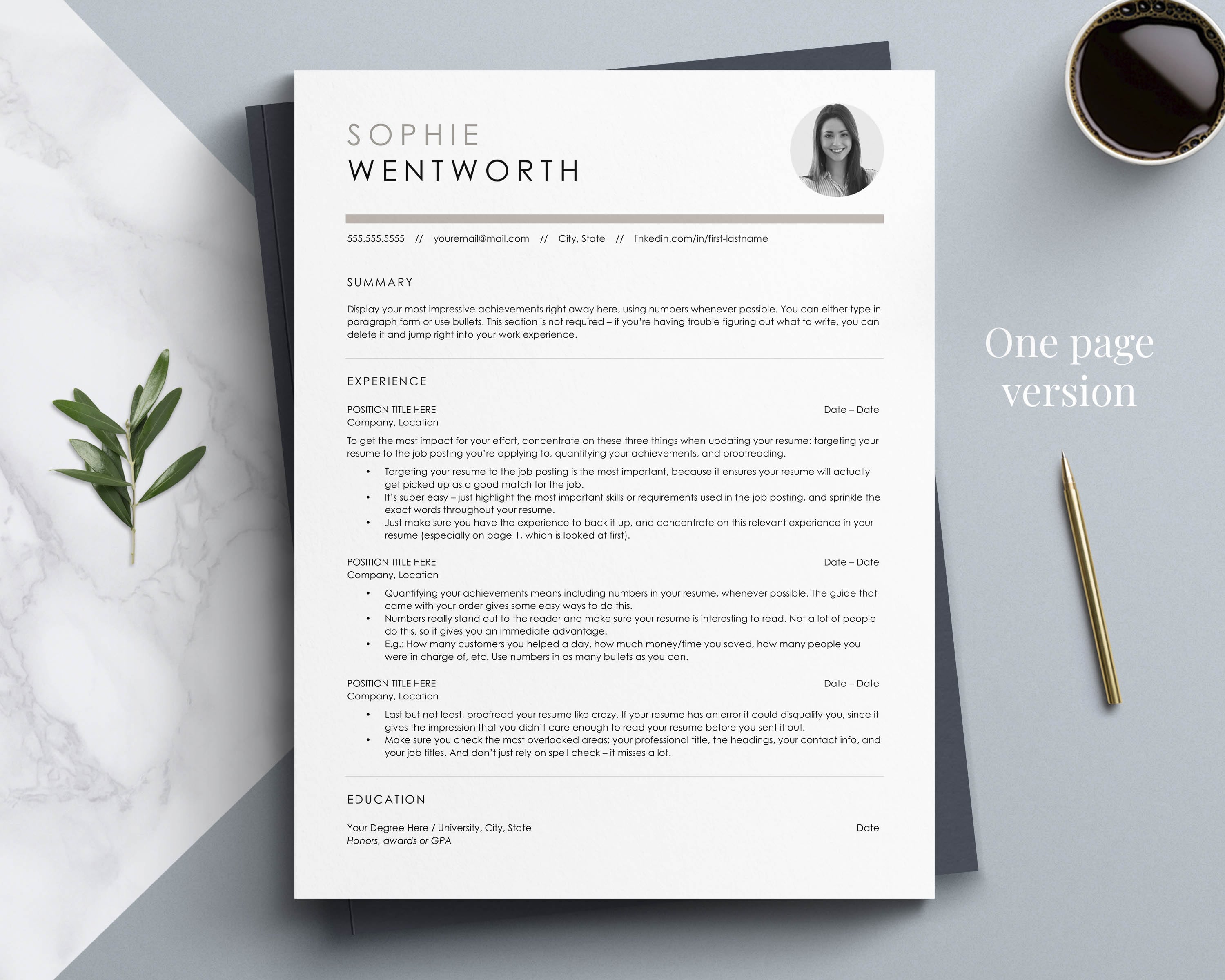 minimalist resume template design