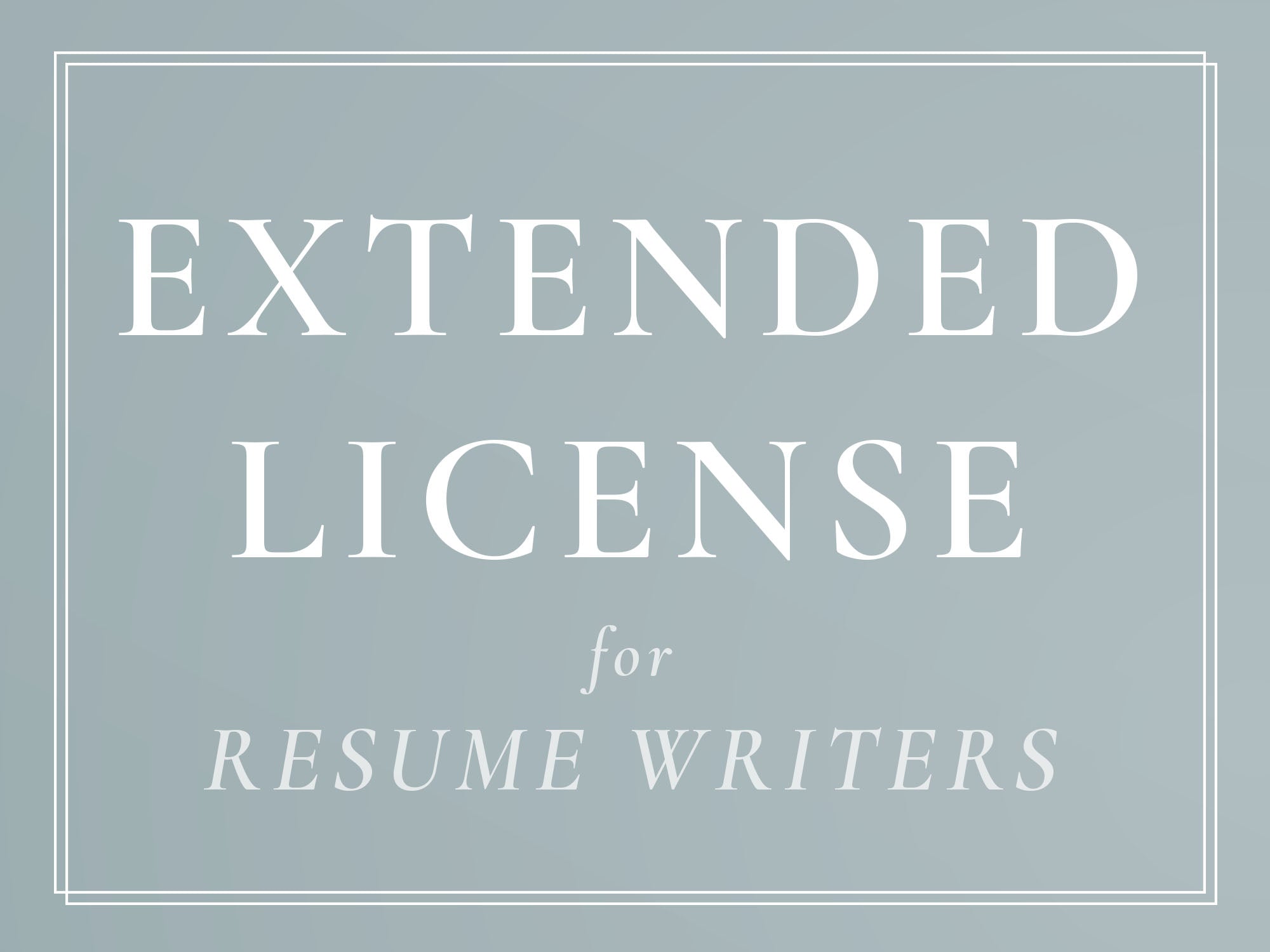 Extended License for Resume Writers and Career Coaches / Resume Template Commercial License for Resume Writing Services