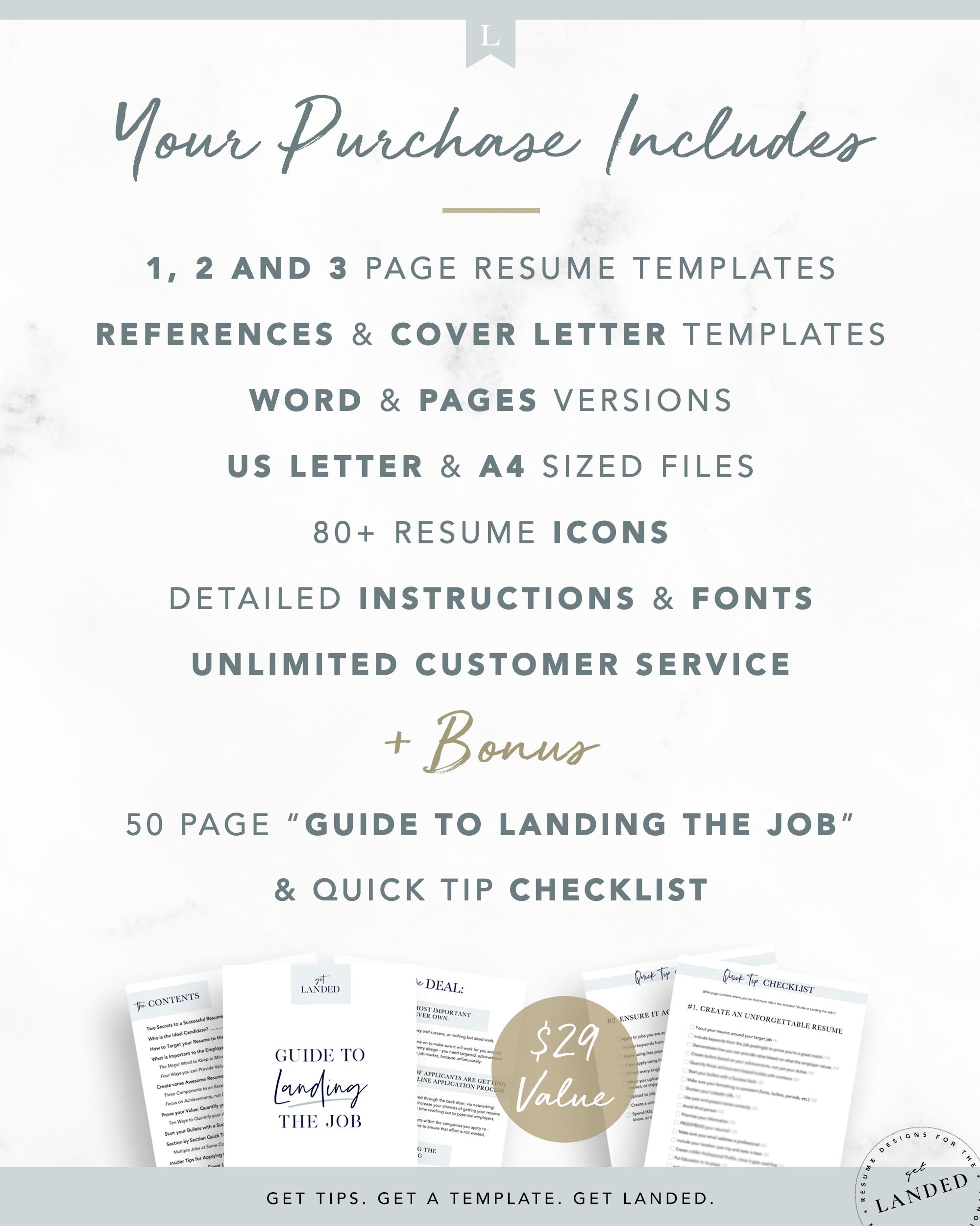 Resume Template with initials for Word and Pages | The Parker