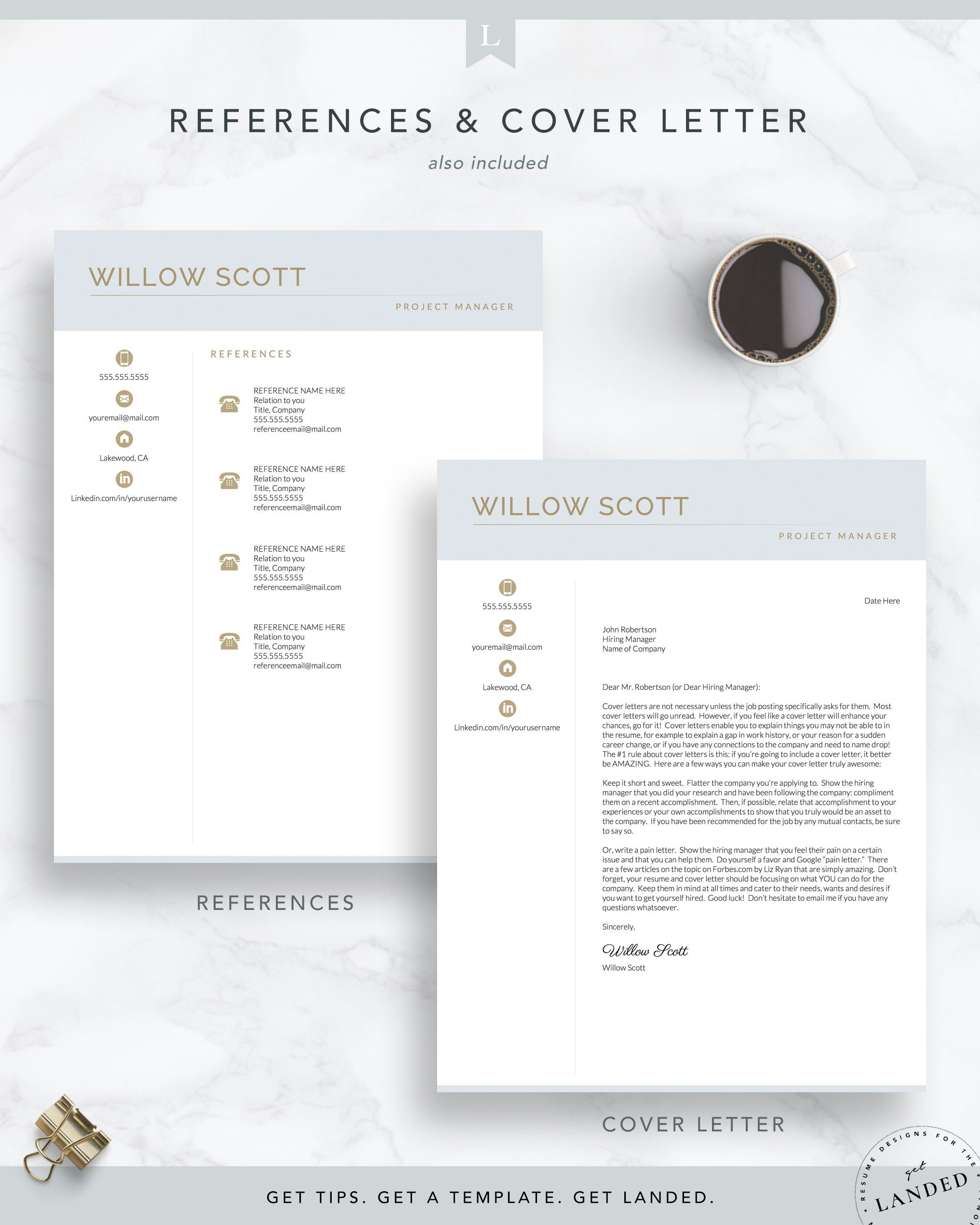 Creative Resume Template for Word and Pages | The Willow