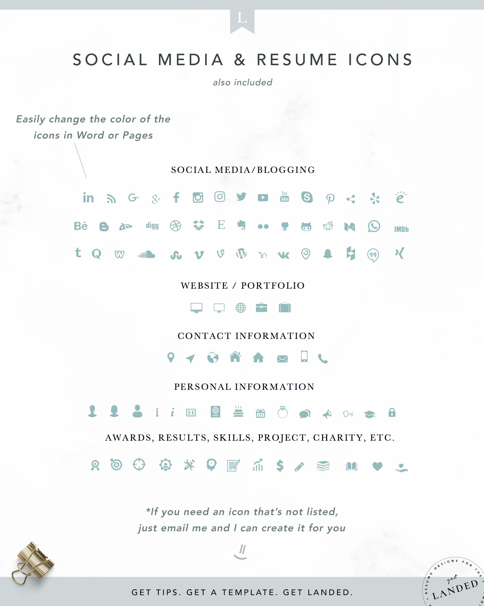 Resume Template with Photo for Word and Pages | The Olivia