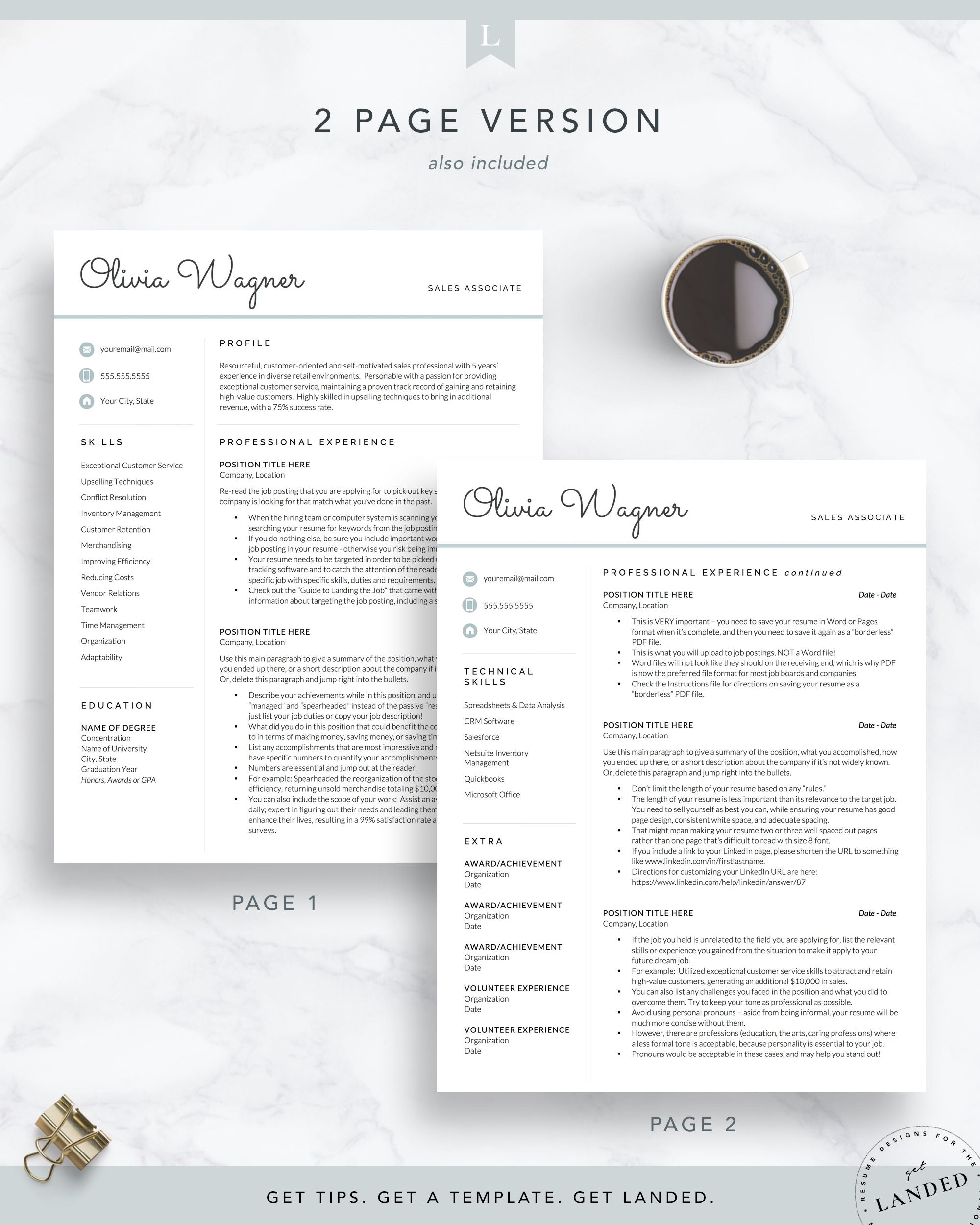 Retail Sales Resume Template | The Olivia