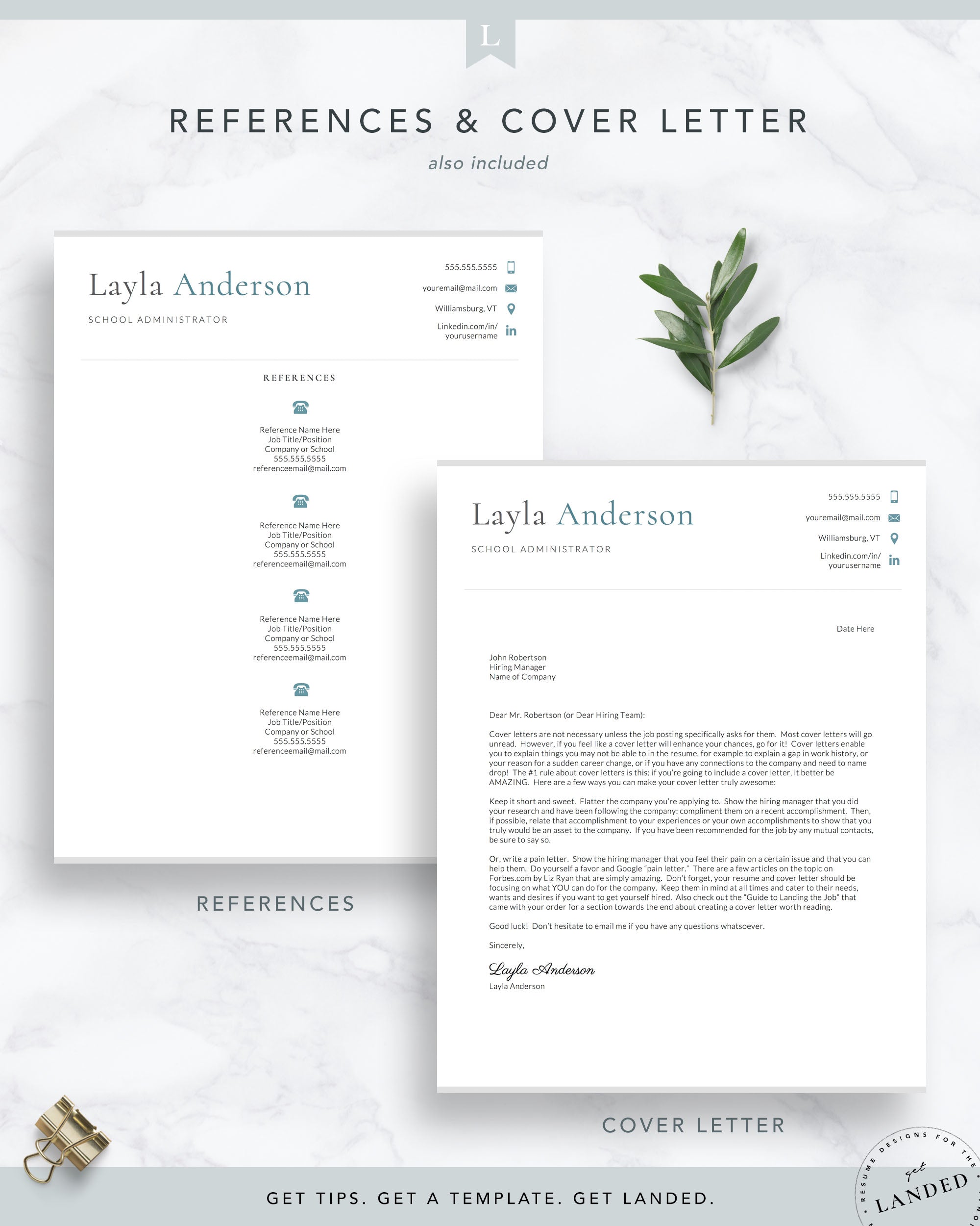 Teacher Resume Template, School Administration Resume Template | The Layla