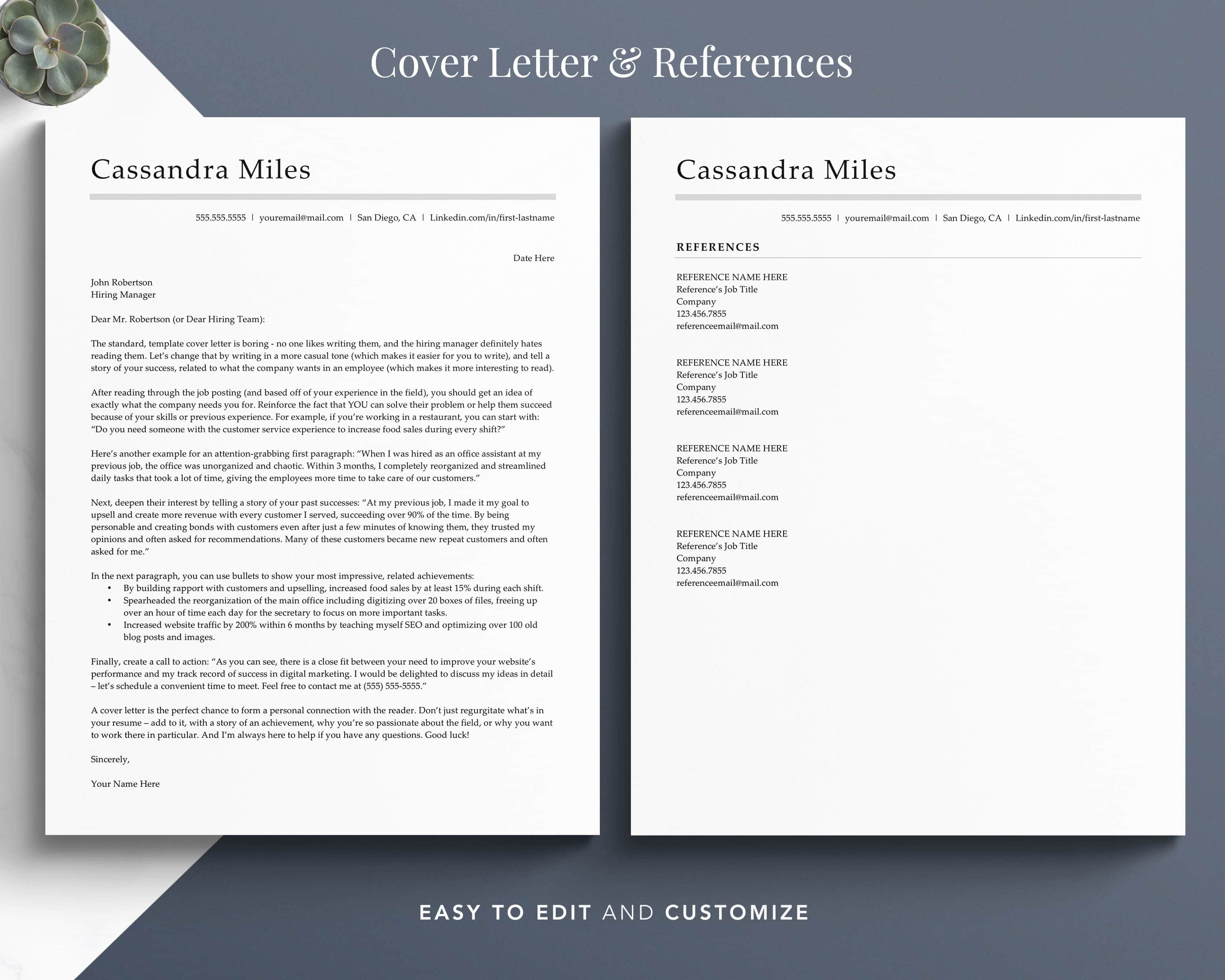 resume and cover letter template