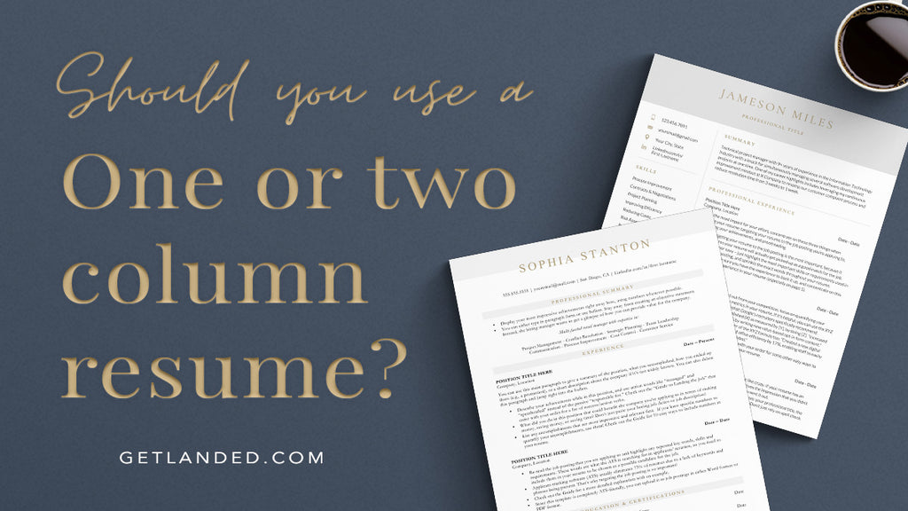 Best Resume Format one column or two column resume