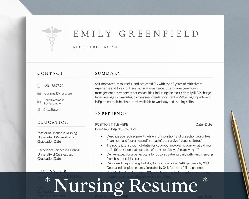 Nursing resume templates for google docs word pages