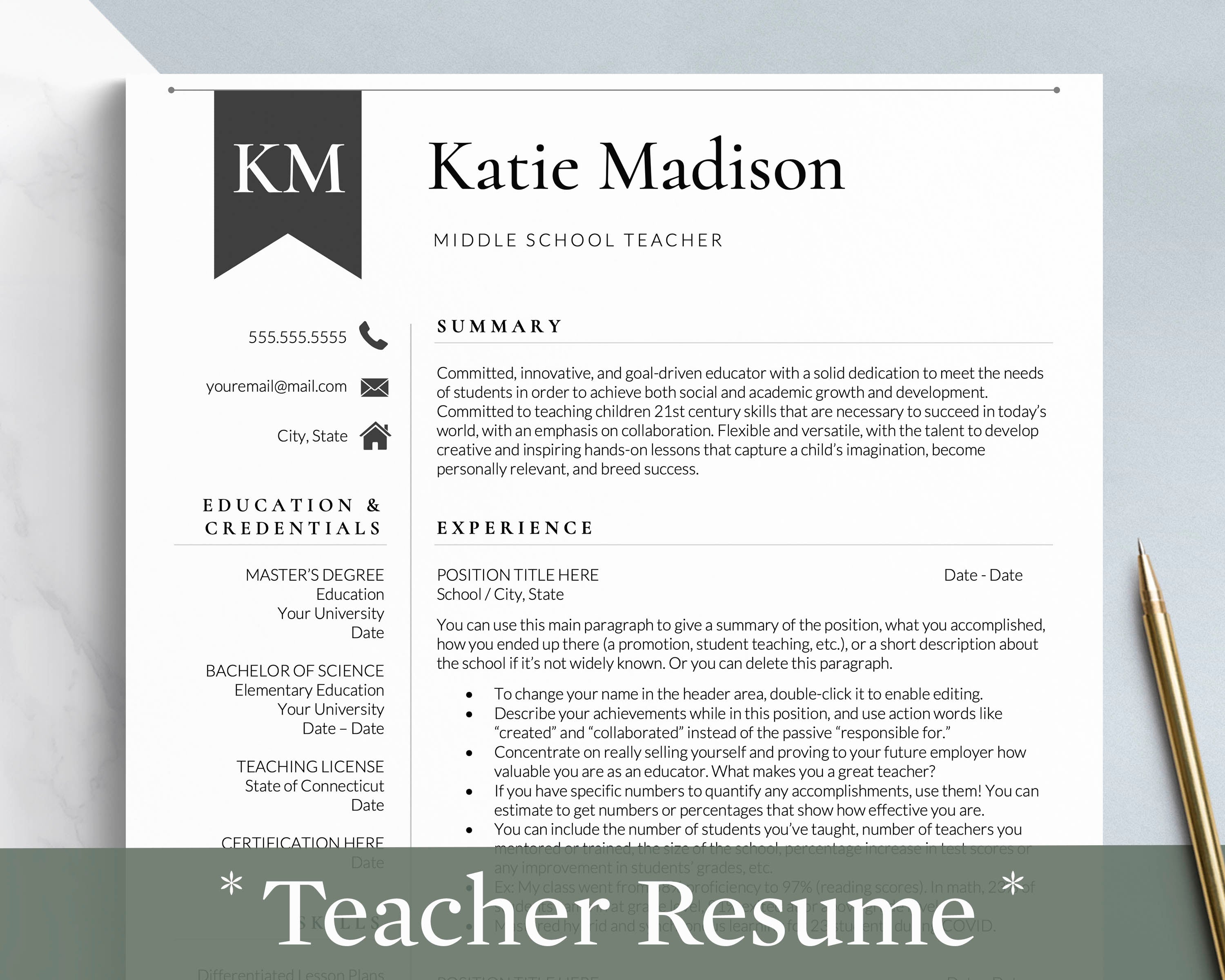 teacher resume templates google docs word mac pages