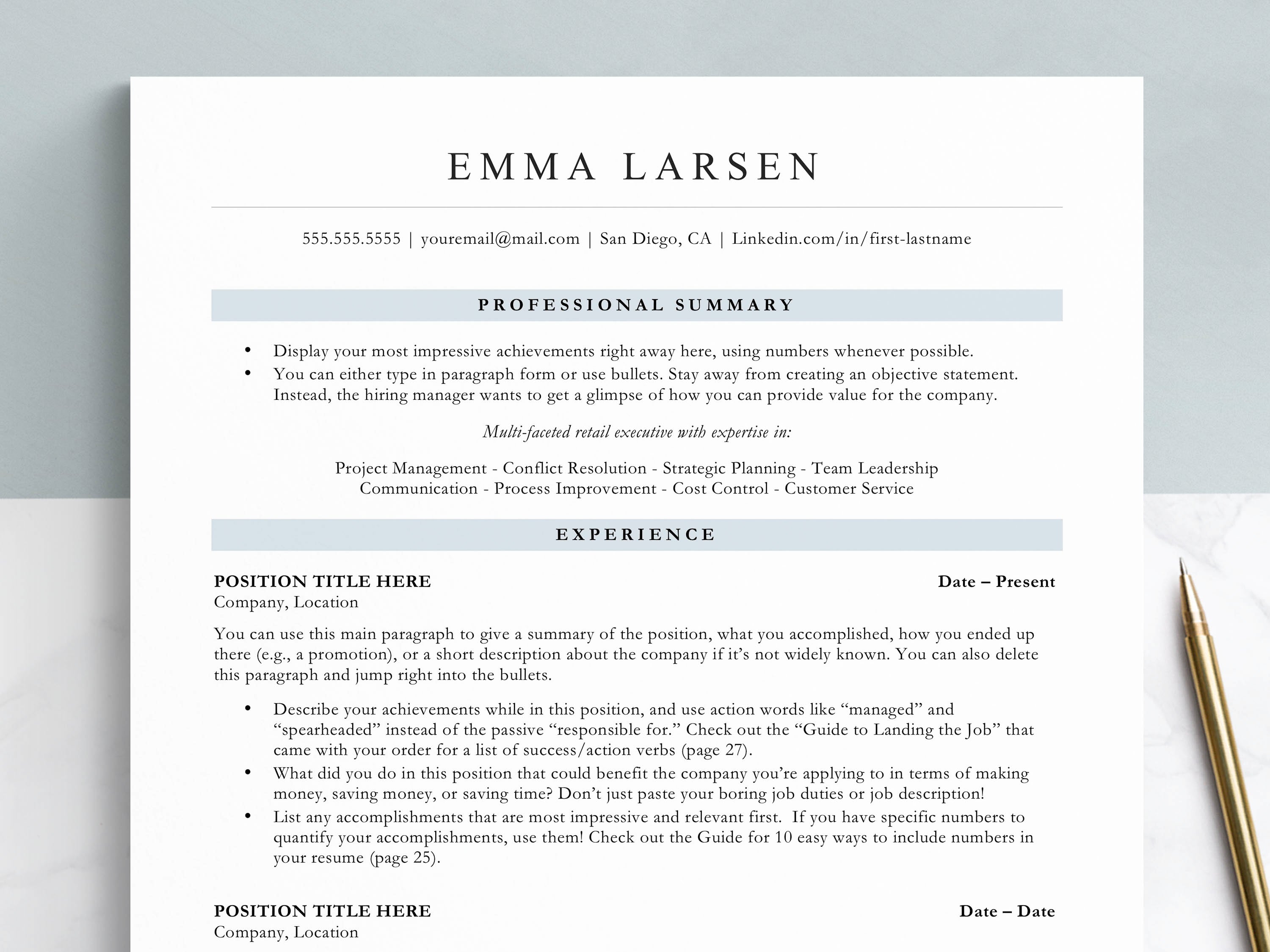One Column Resume Templates - Up Close 802a8bc6 8944 41ca A559 42b6f3381ea5 