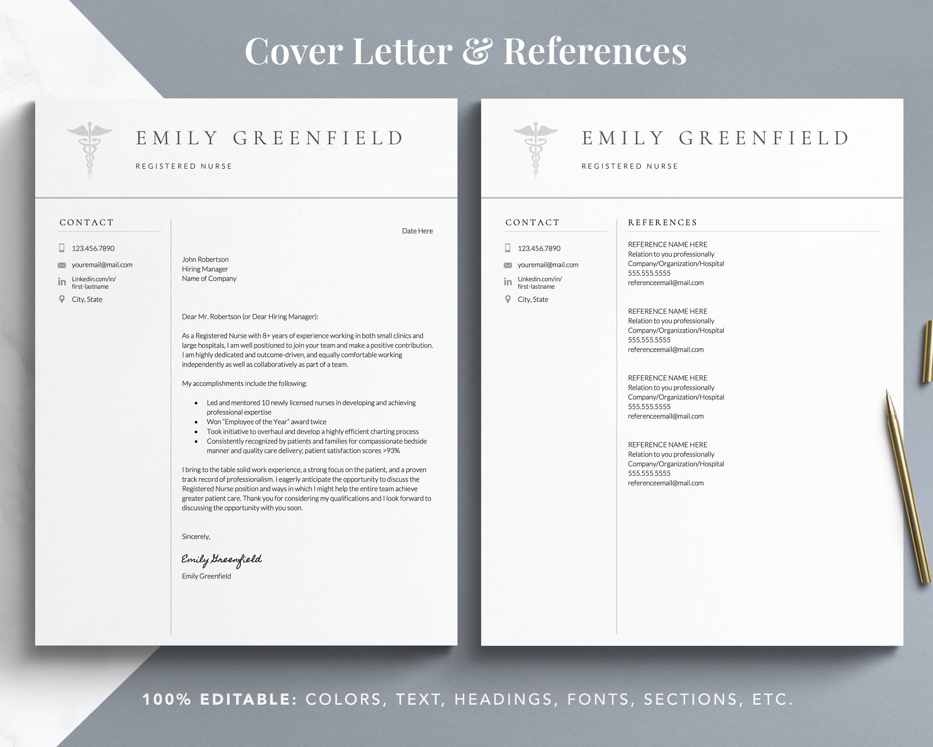 cover page for nursing resume template