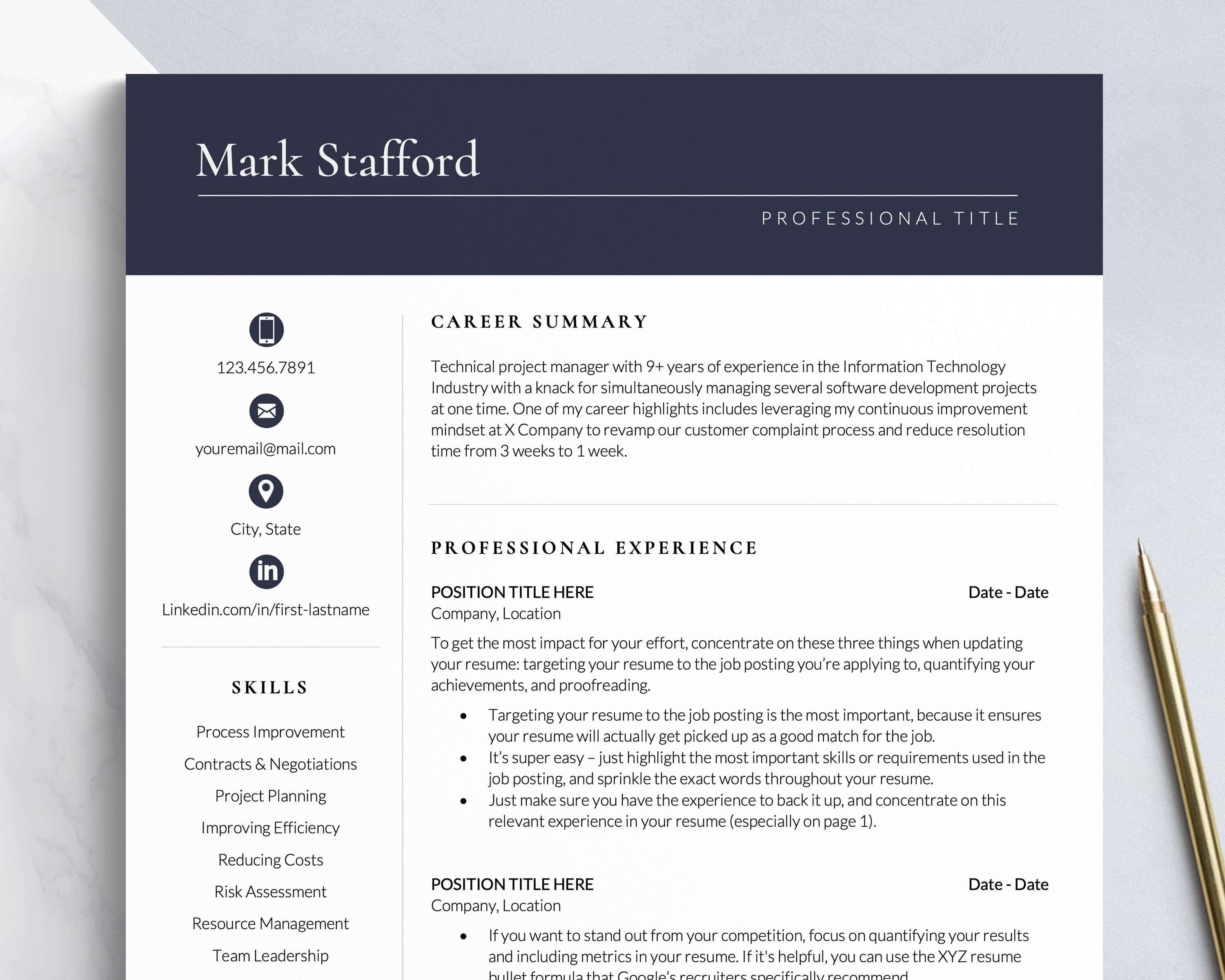 executive director resume template word google docs pages