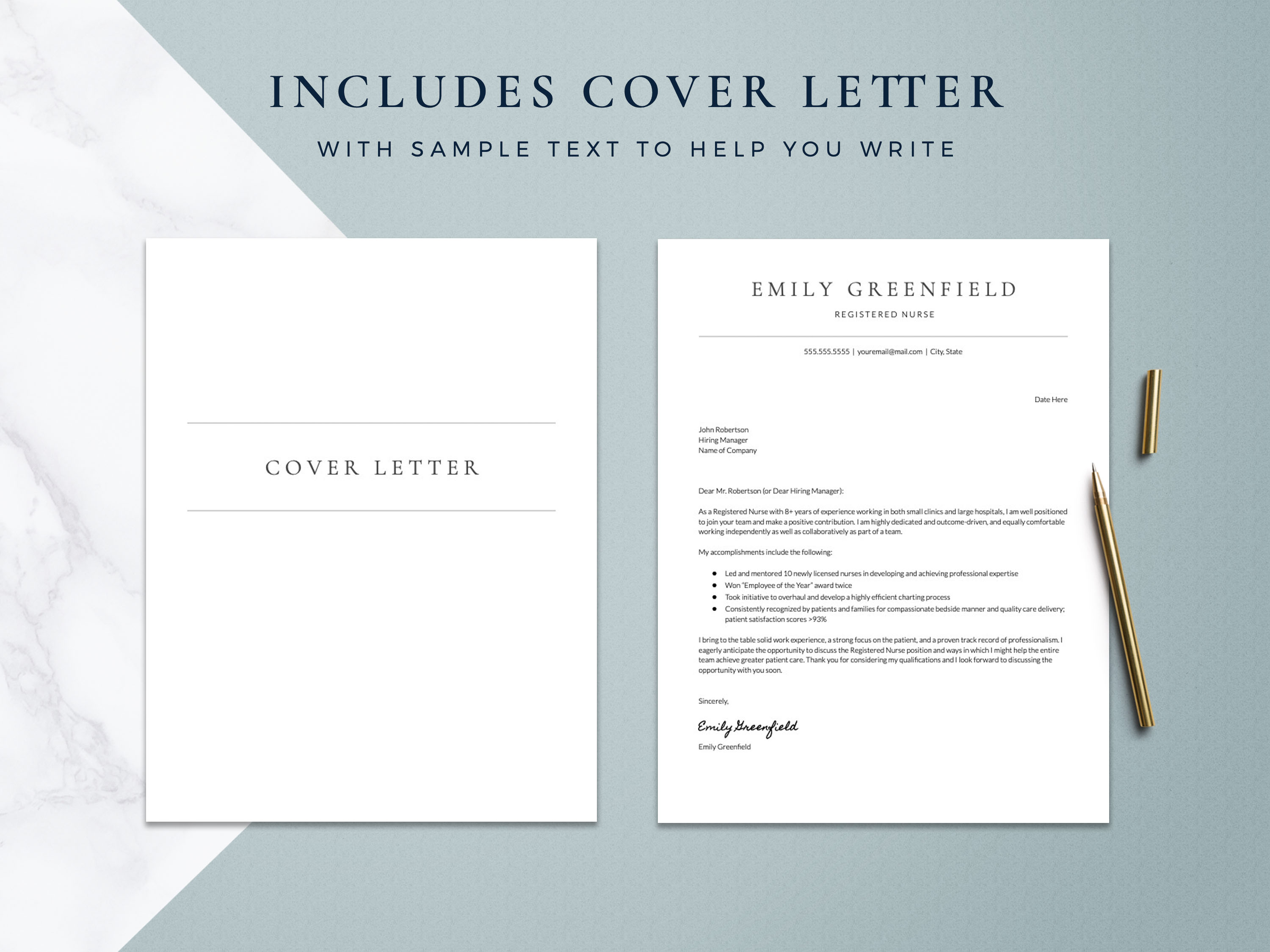 nursing cover letter page