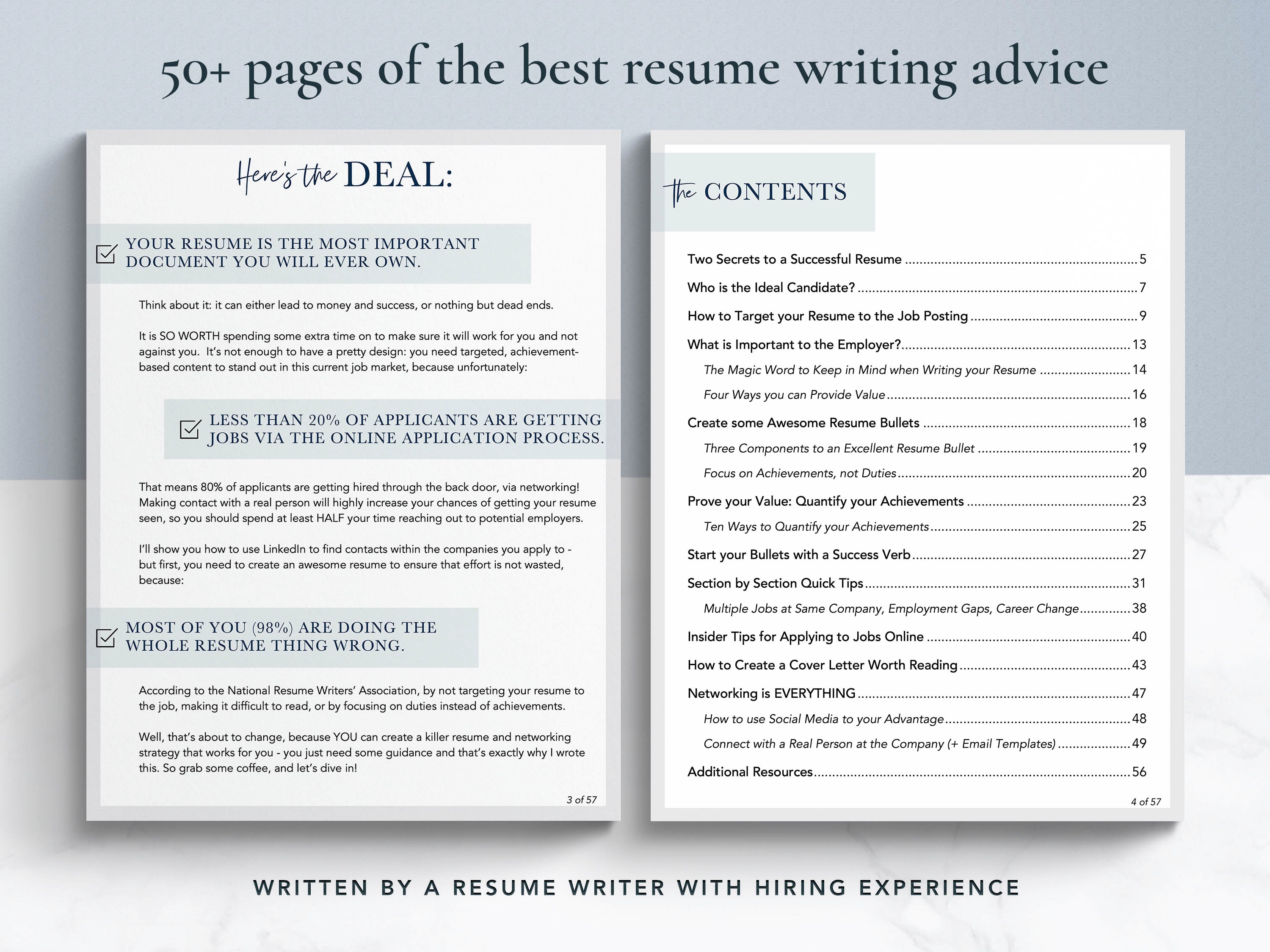 Resume Advice, tips and tricks for 2024 in a PDF resume writing guide