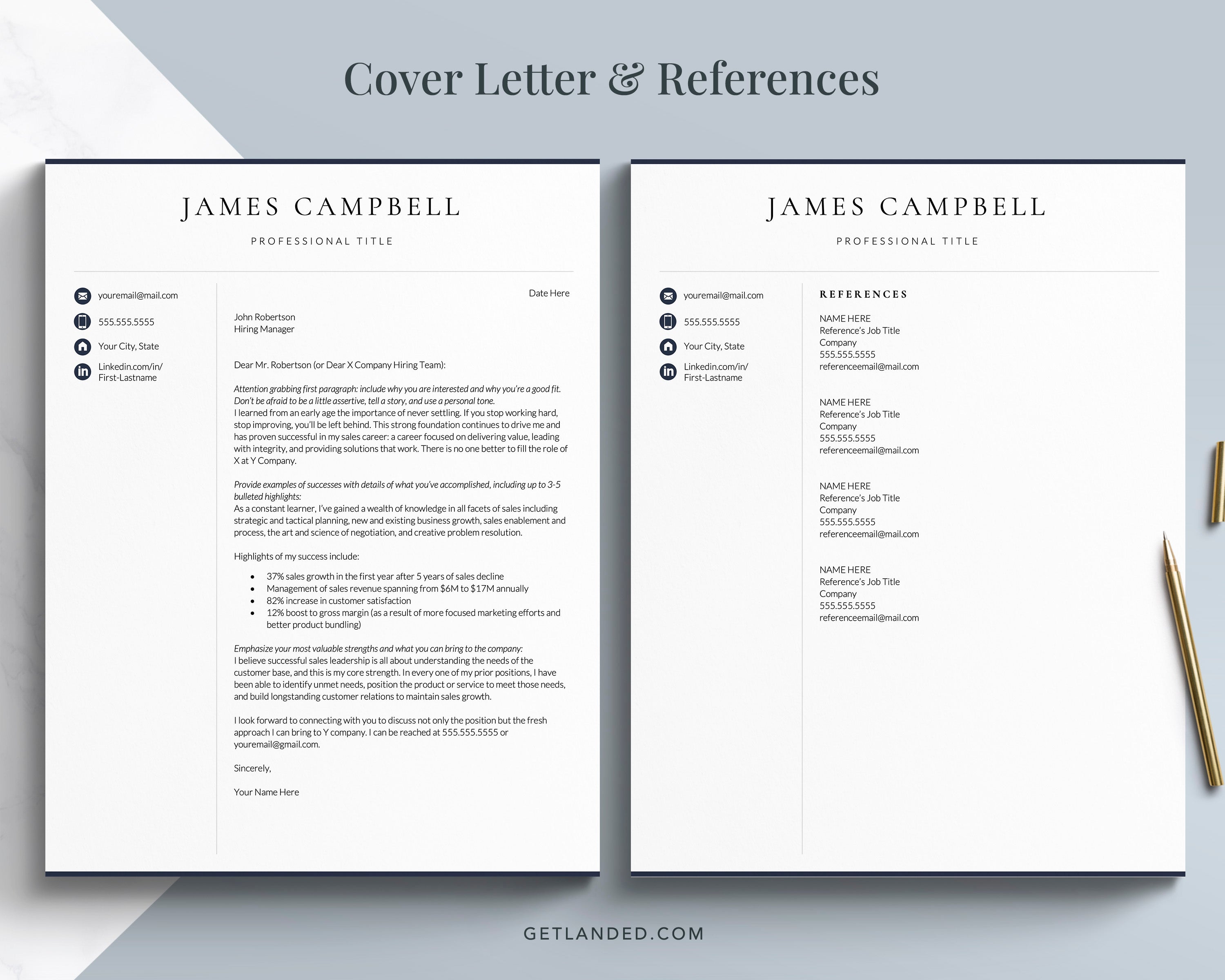 executive cover letter template word