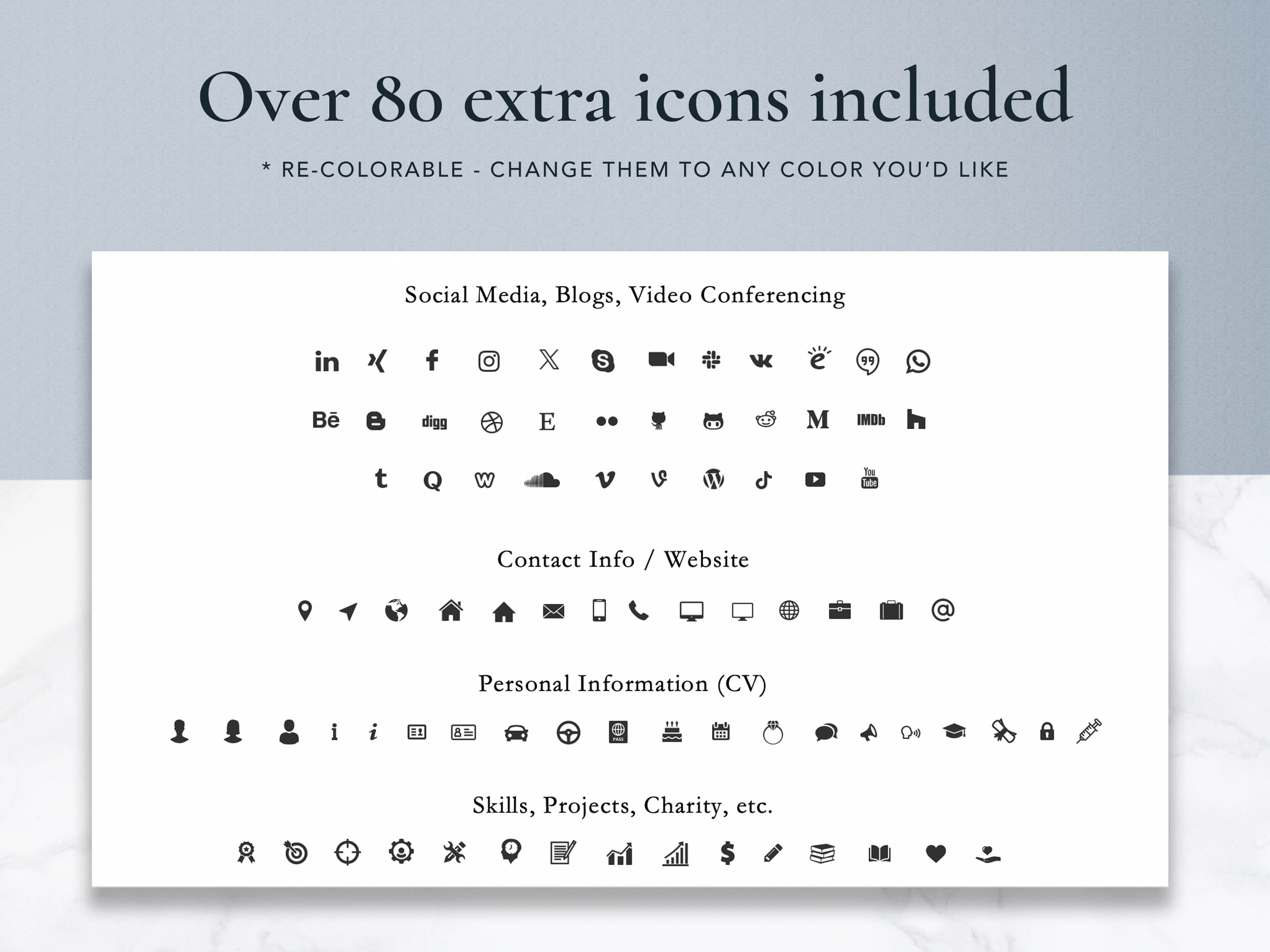 resume icons, linkedin icon for resume, email icon for resume, phone icon for resume