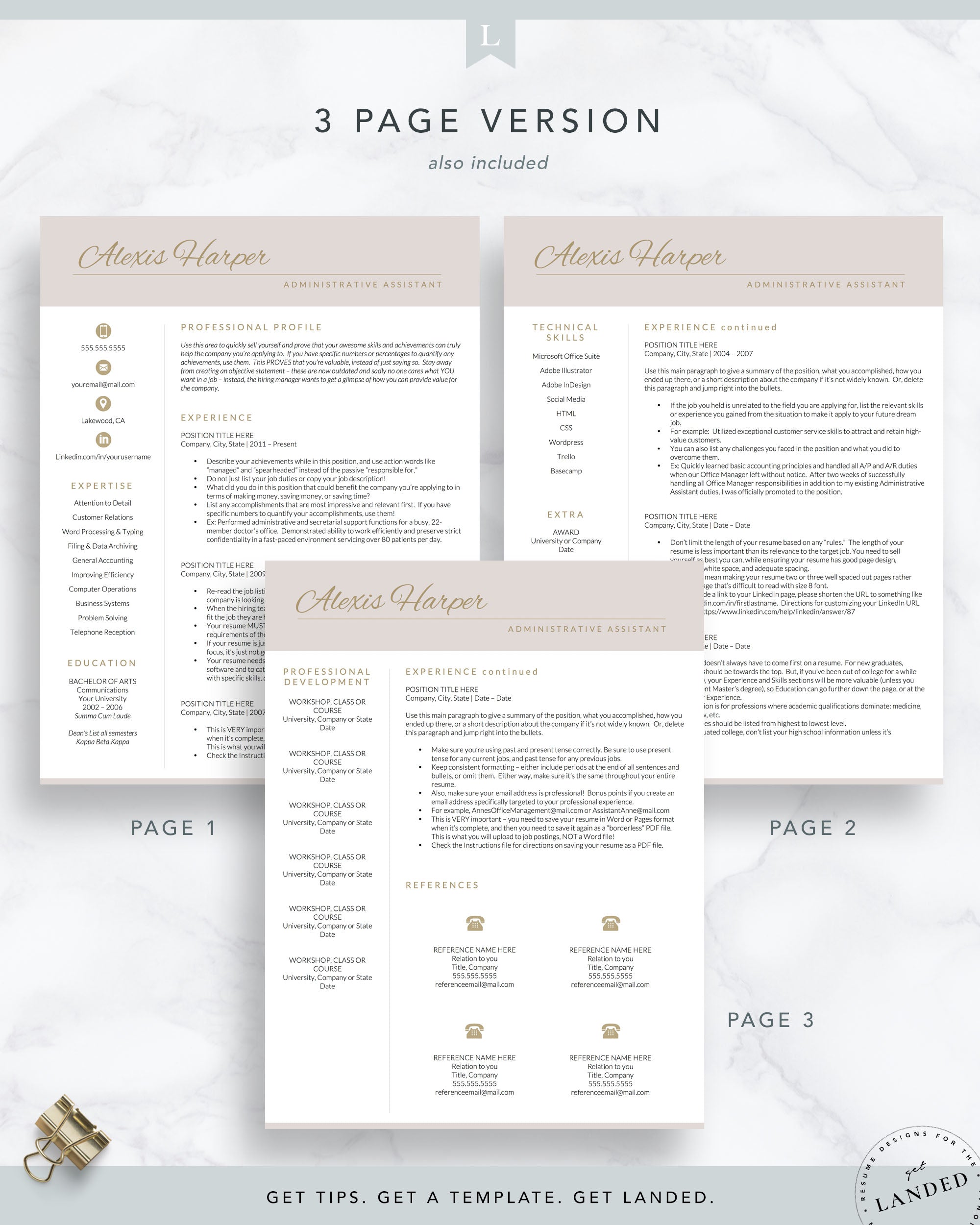 Administrative Assistant Resume Template | The Alexis Harper