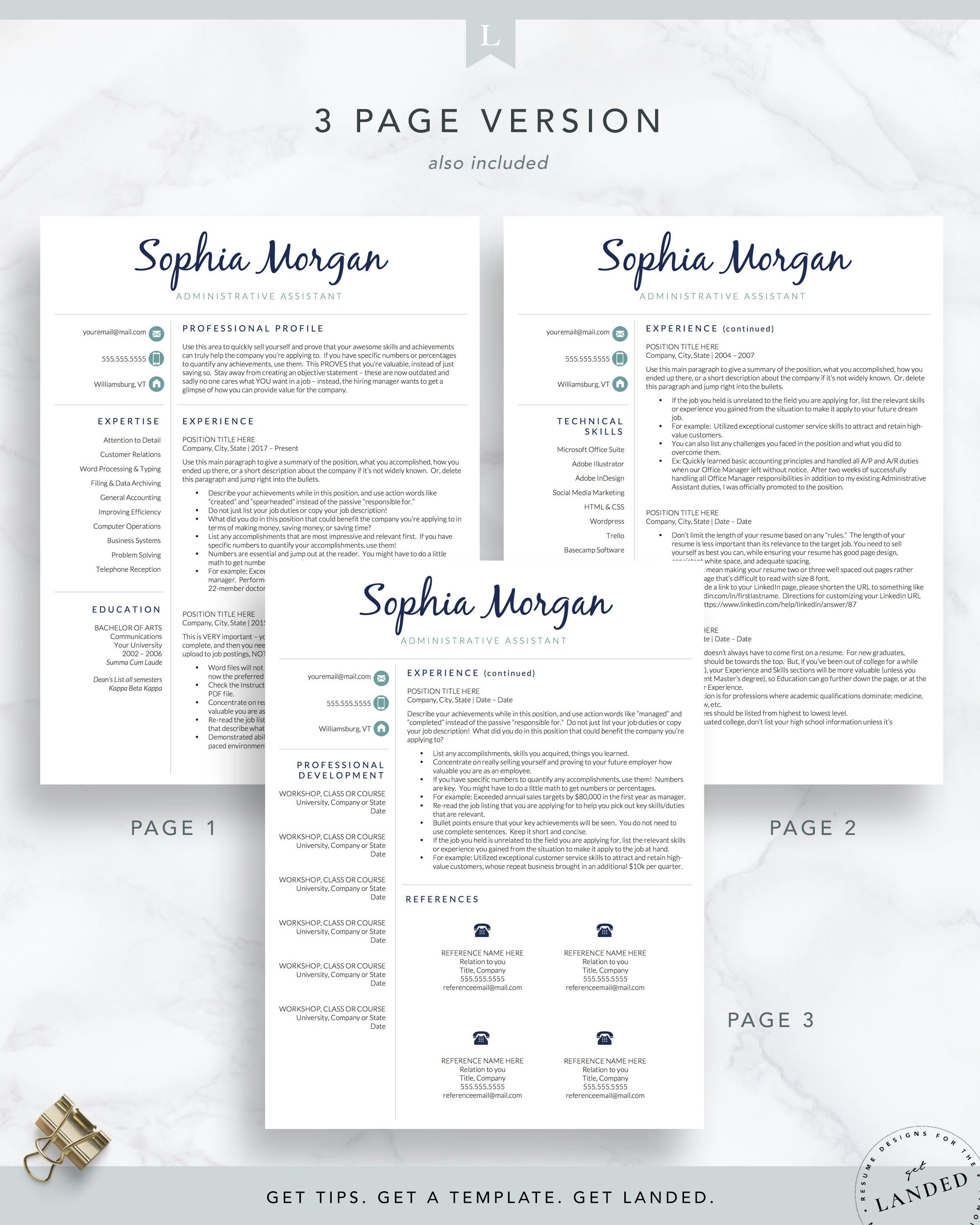 Creative Resume Template | The Sophia
