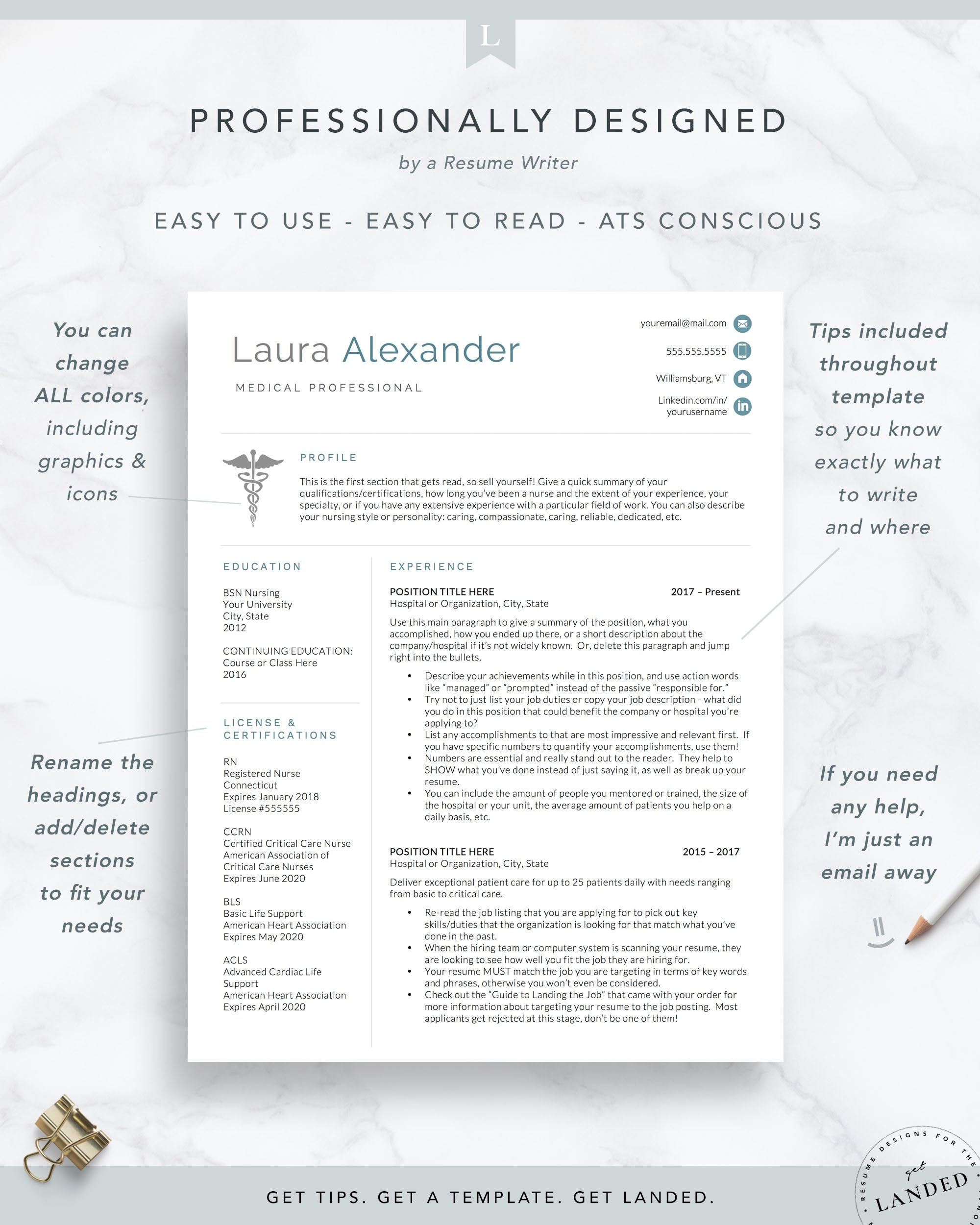 Nursing Resume Template | The Laura