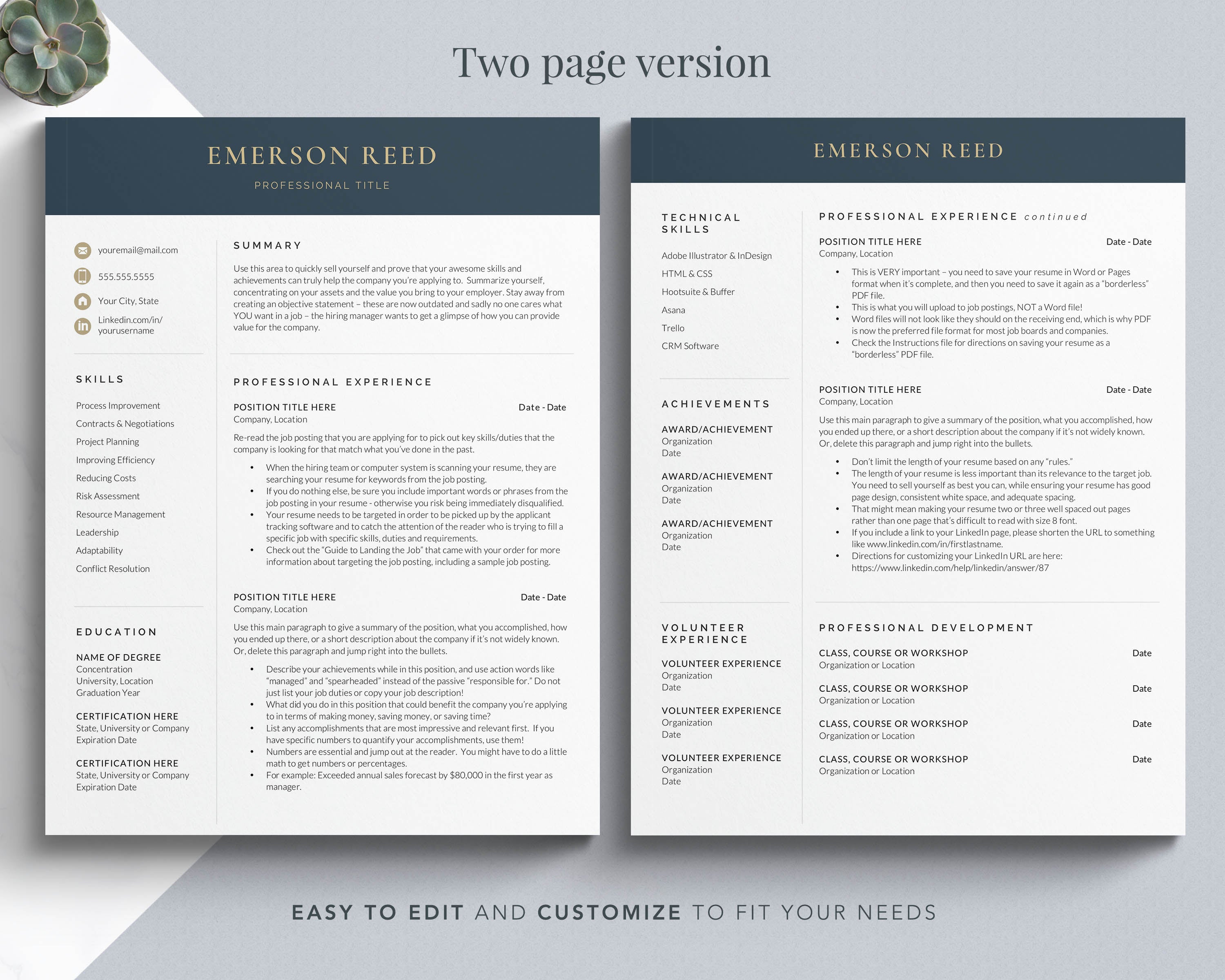 Financial resume template, finance resume format