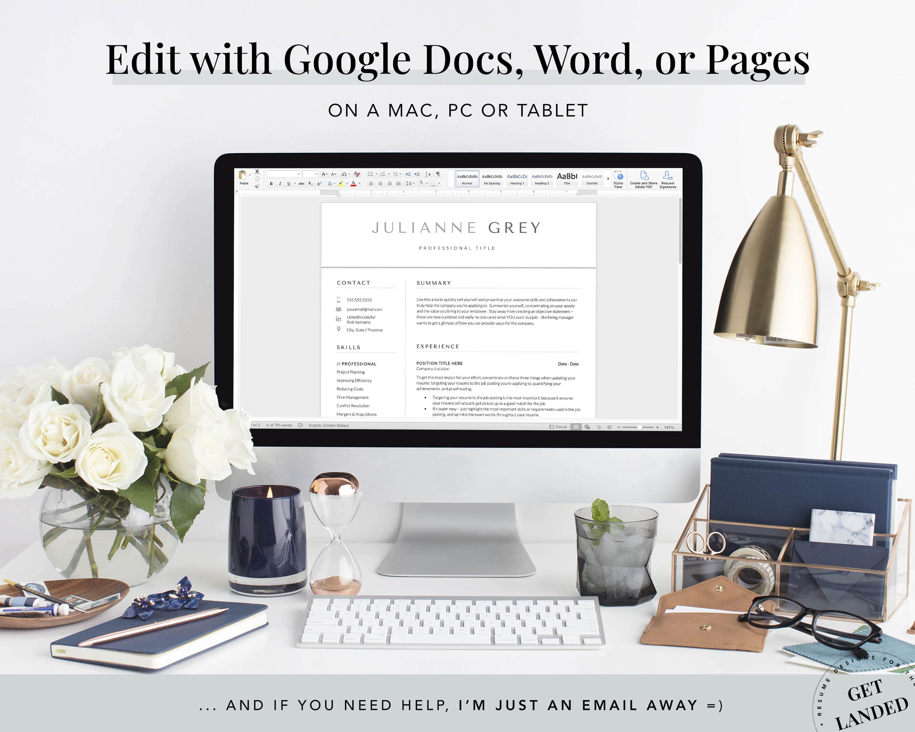 best resume cv template bundle google docs word pages