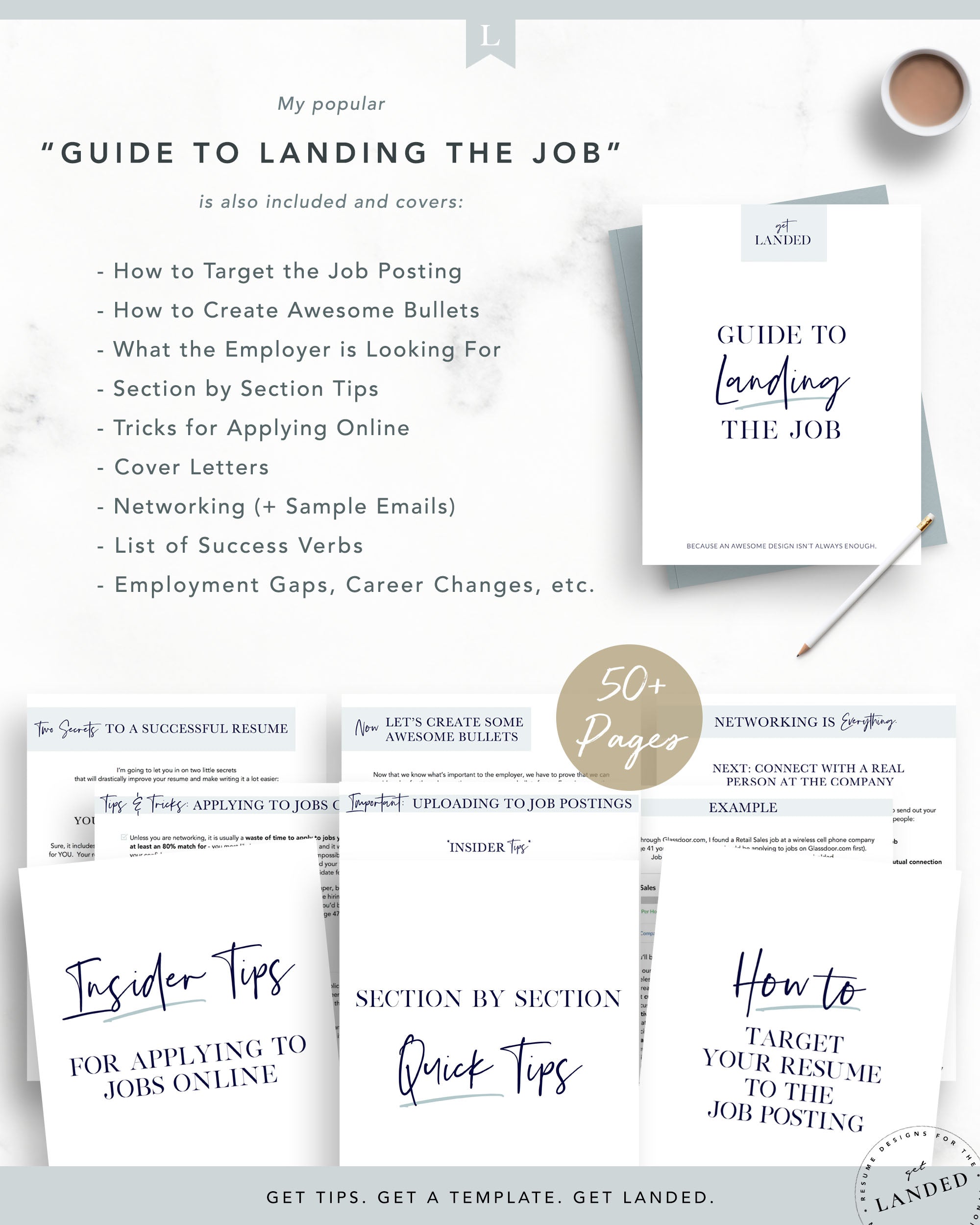 Modern, Clean Resume Template, Professional CV Template | The Emma