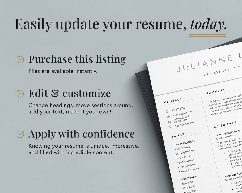 modern professional resume template cv template format