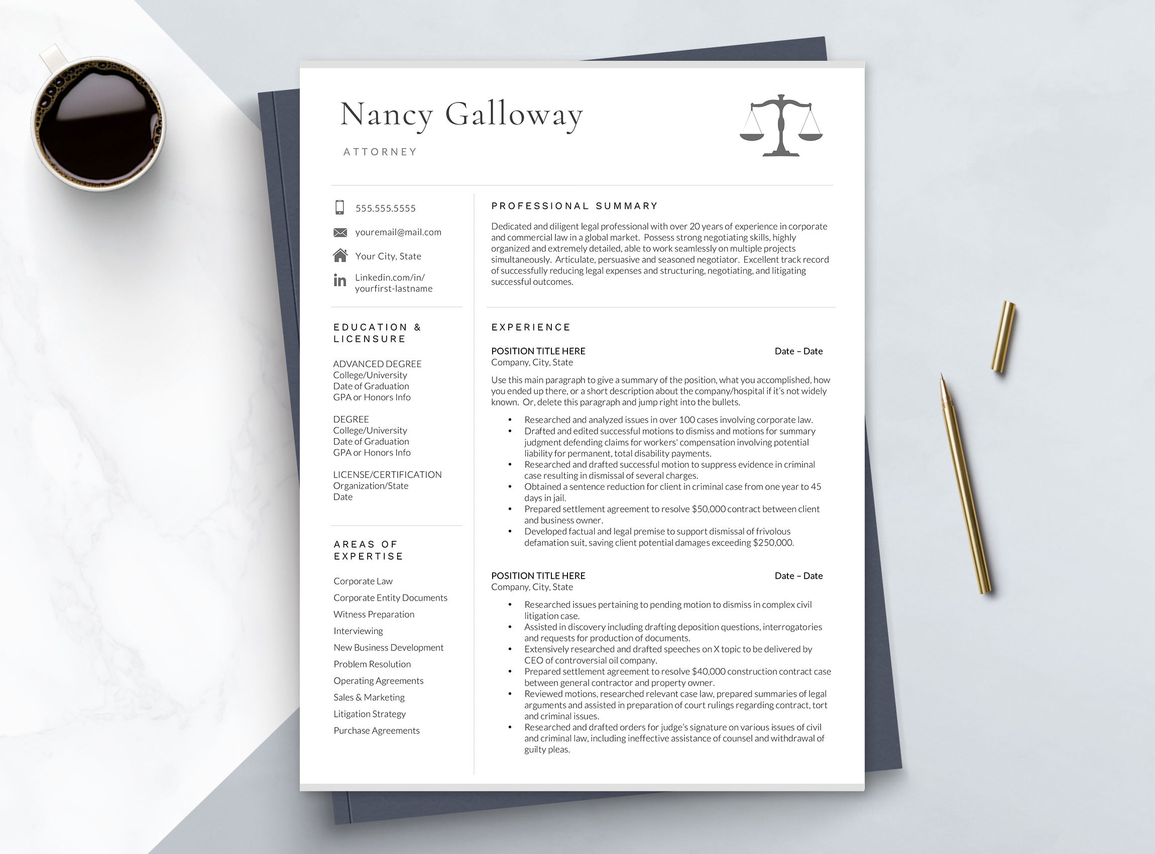 law student resume, junior lawyer resume, entry level attorney resume 