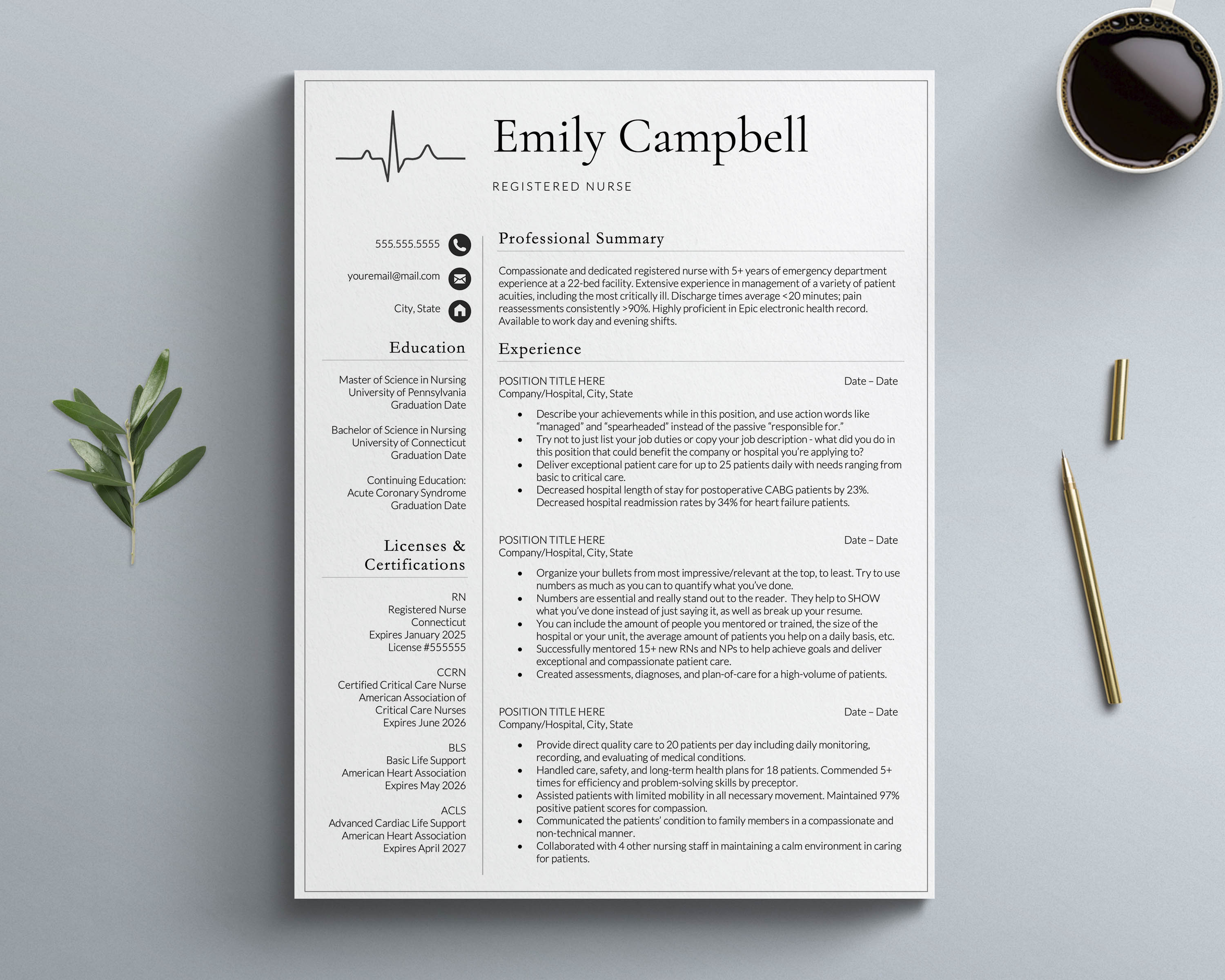 remote nurse resume template