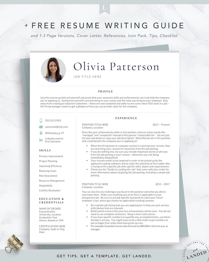 Modern Resume template with photo