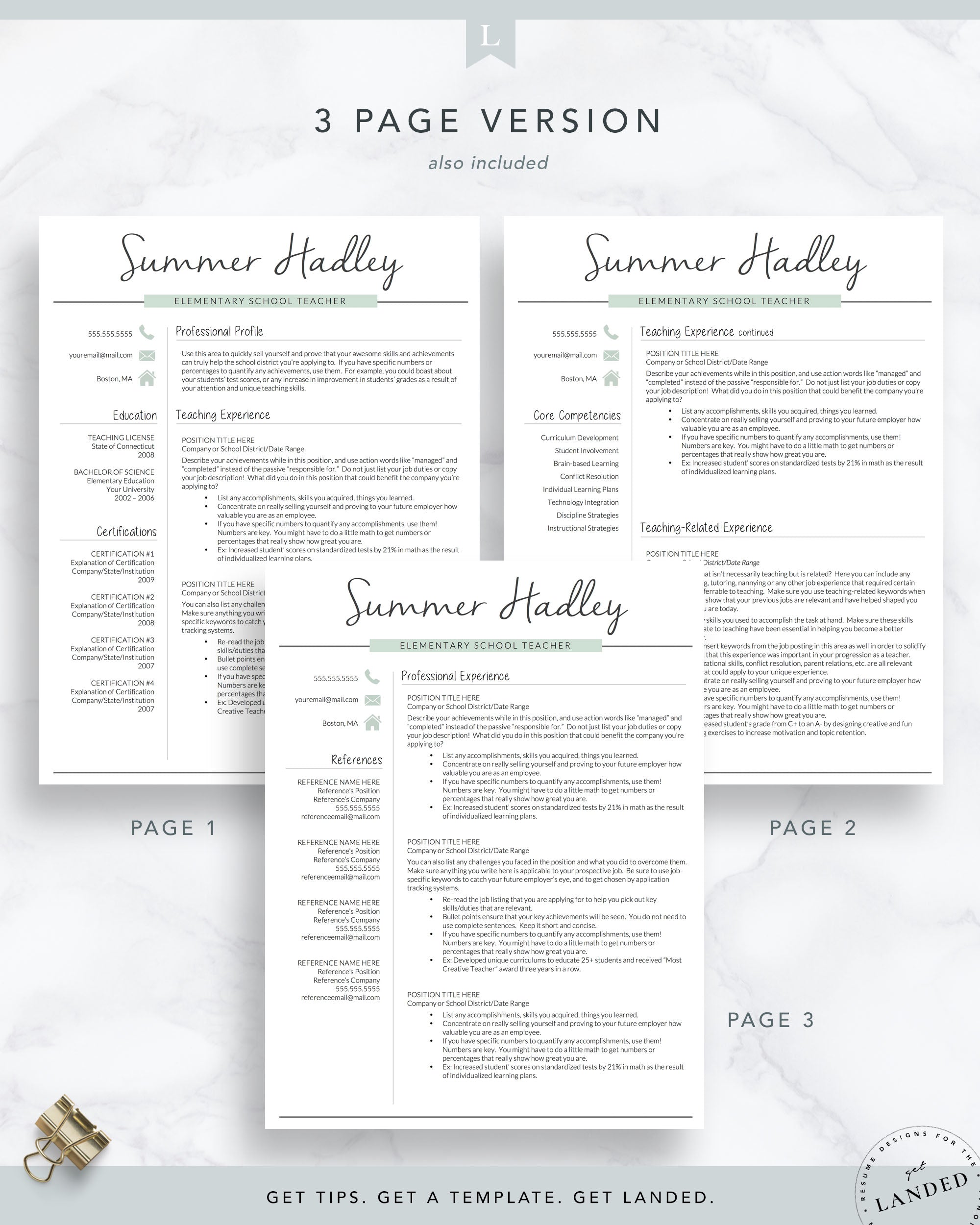 Teacher Resume Template for Word and Pages, Teaching Resume | The Summer