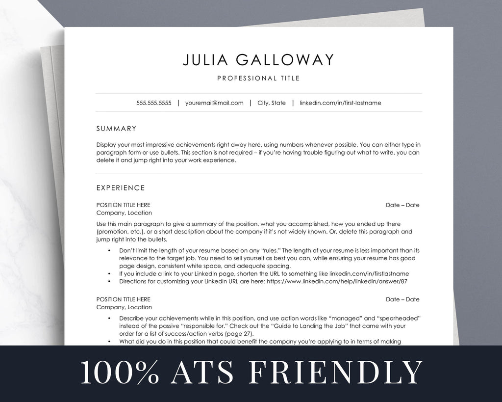 Simple CV Format 